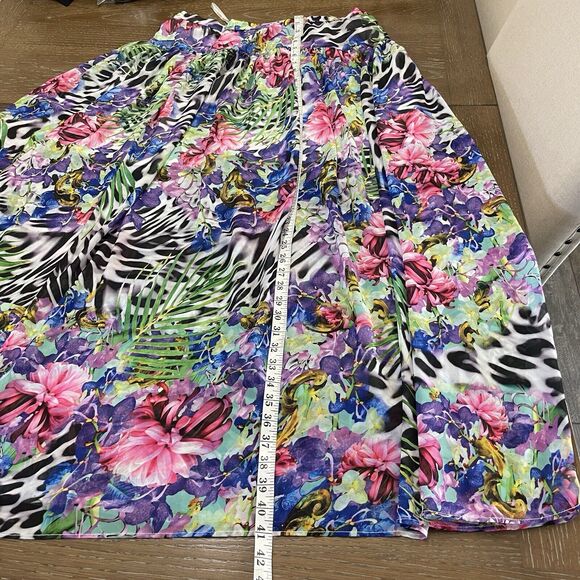 Boston Proper Maxi Skirt Womens Size 14 Lined Floral Zebra Flowy Boho Cottage - Picture 11 of 12